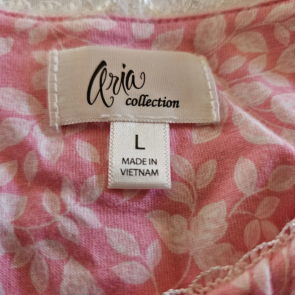 Pink Floral 100% Cotton Woman's Nightgown. - Picture 2 of 11